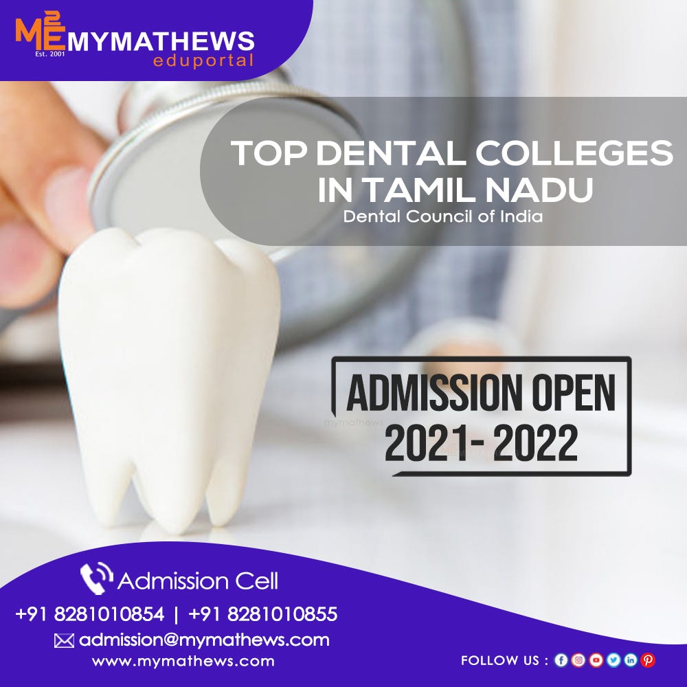 Top Dental colleges in Tamil Nadu. Mymathews Eduportal Medium