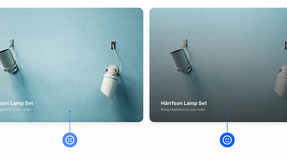 Example of using an overlay to contrast between text and an image