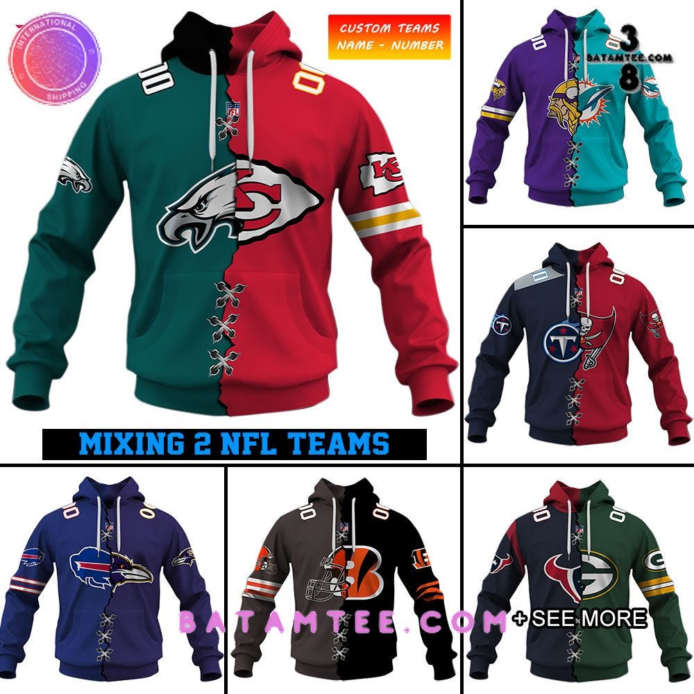Personalized NFL Mix 2 Teams Home Jersey 2023 Hoodie | by Batamtee Store |  Medium