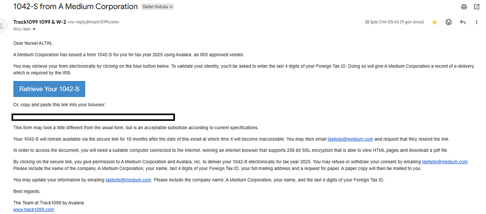 If You Make Money on Medium, You’ll Eventually Receive This Email: 1042-S Explained