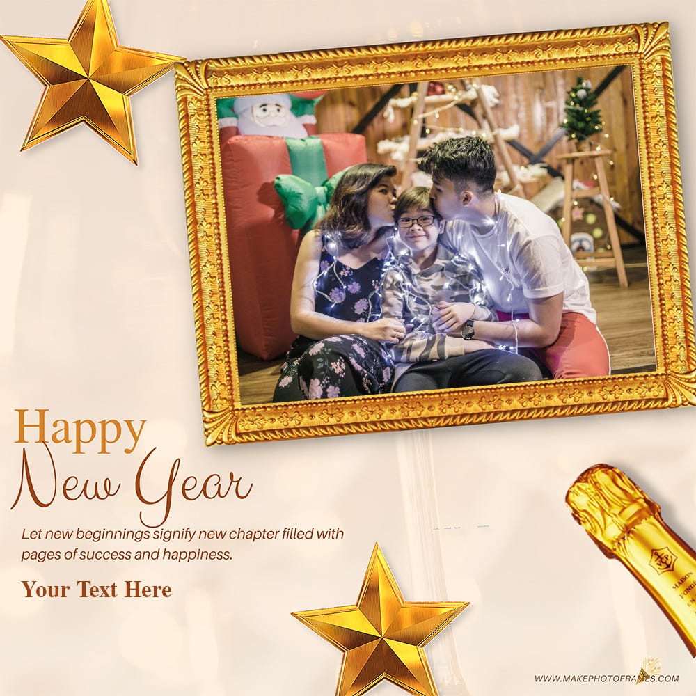 Happy New Year Photo Frame 2024 With Own Name makephotoframes Medium