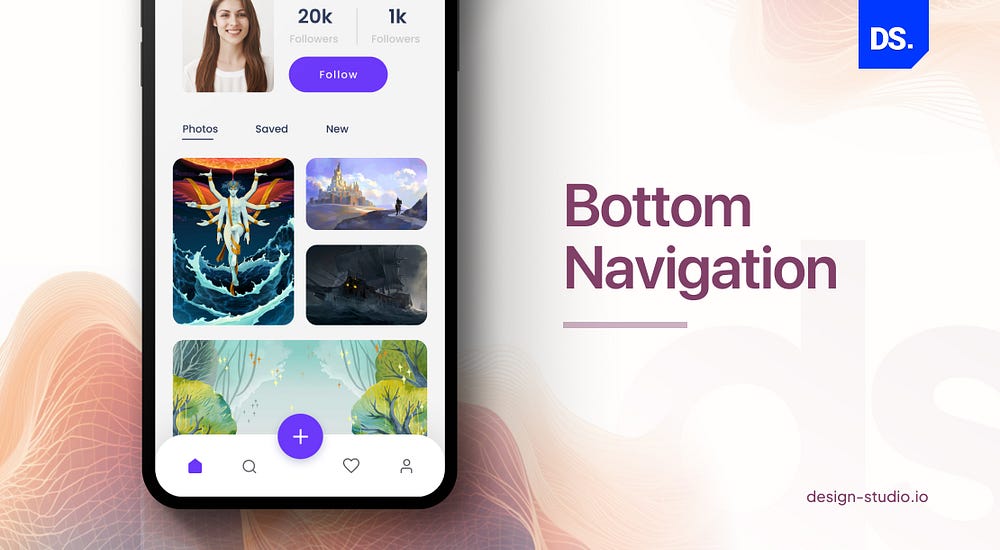 Bottom navigation is necessary to allow smooth navigation single-handedly.