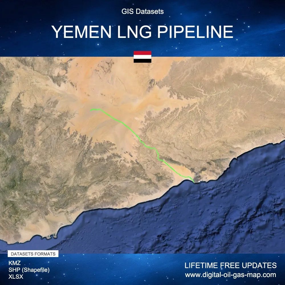 GIS Datasets Of Yemen LNG Pipeline Gis datasets of yemen lng pipeline