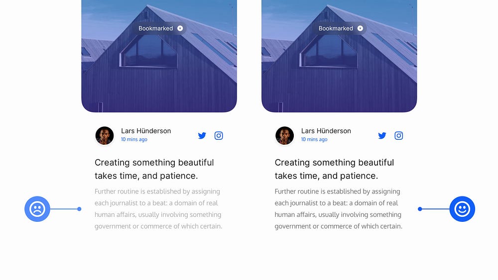 Example of using darker text on a light background