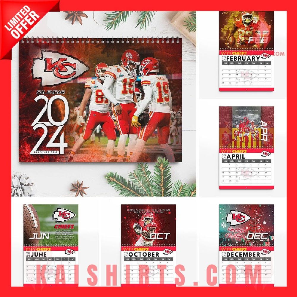 Kansas City Chiefs 2024 Wall Hanging Calendar by Ileouaraso Jan