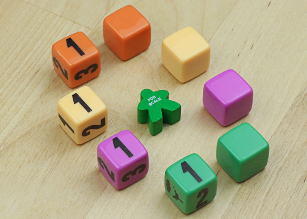 4 New Colors of Custom Printed D6 Dice Available at The Game Crafter
