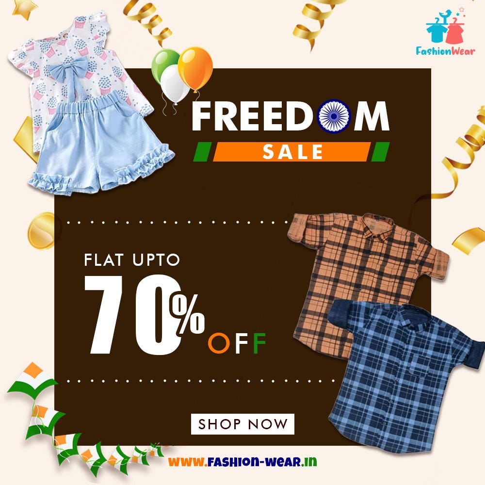 🧡🤍💚 𝑰𝒏𝒅𝒆𝒑𝒆𝒏𝒅𝒆𝒏𝒄𝒆 𝑫𝒂𝒚 𝑭𝒓𝒆𝒆𝒅𝒐𝒎 𝑺𝒂𝒍𝒆📣📣 - Fashion-wear - Medium