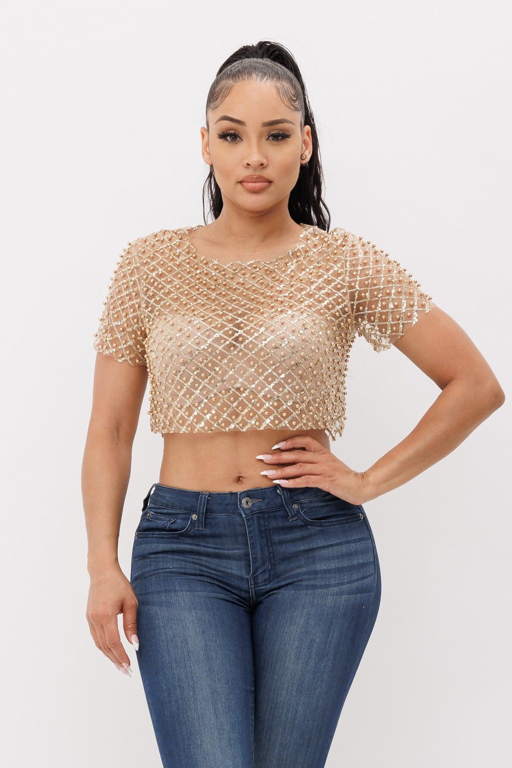 10 Stunning Ways to Style Your Pearl Beaded Sequin Crop Top for a Night Out  | by Shop Awhnie | Apr, 2024 | Medium