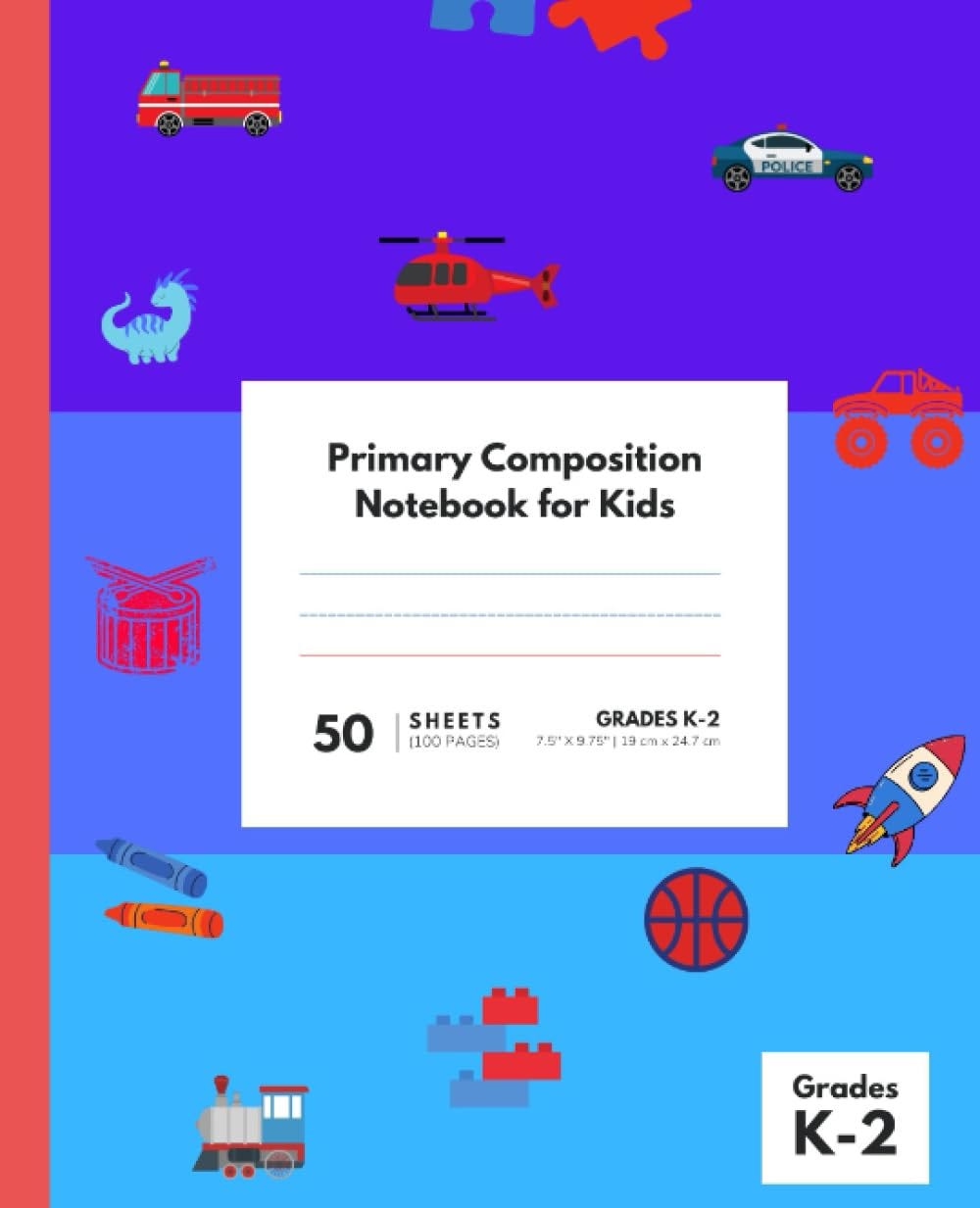 [PDF]Primary Journal Composition Book with Red Baseline 100 Lined Pages in Premium Color