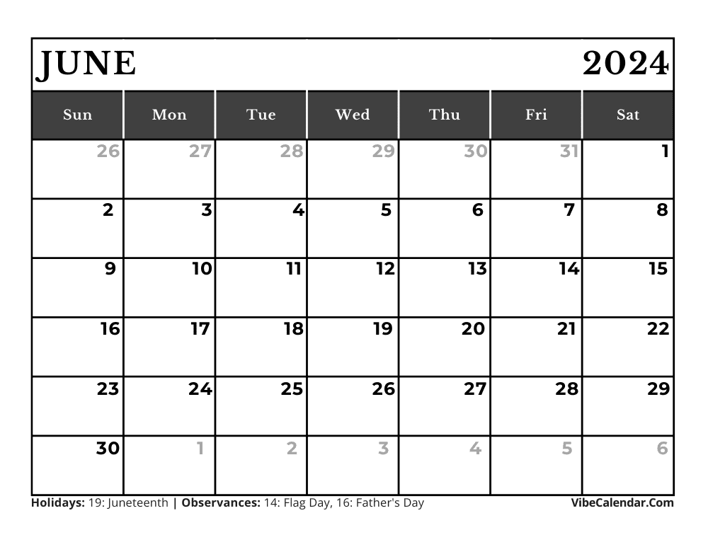 June 2024 Calendar Templates. Explore a variety of June 2024 calendar