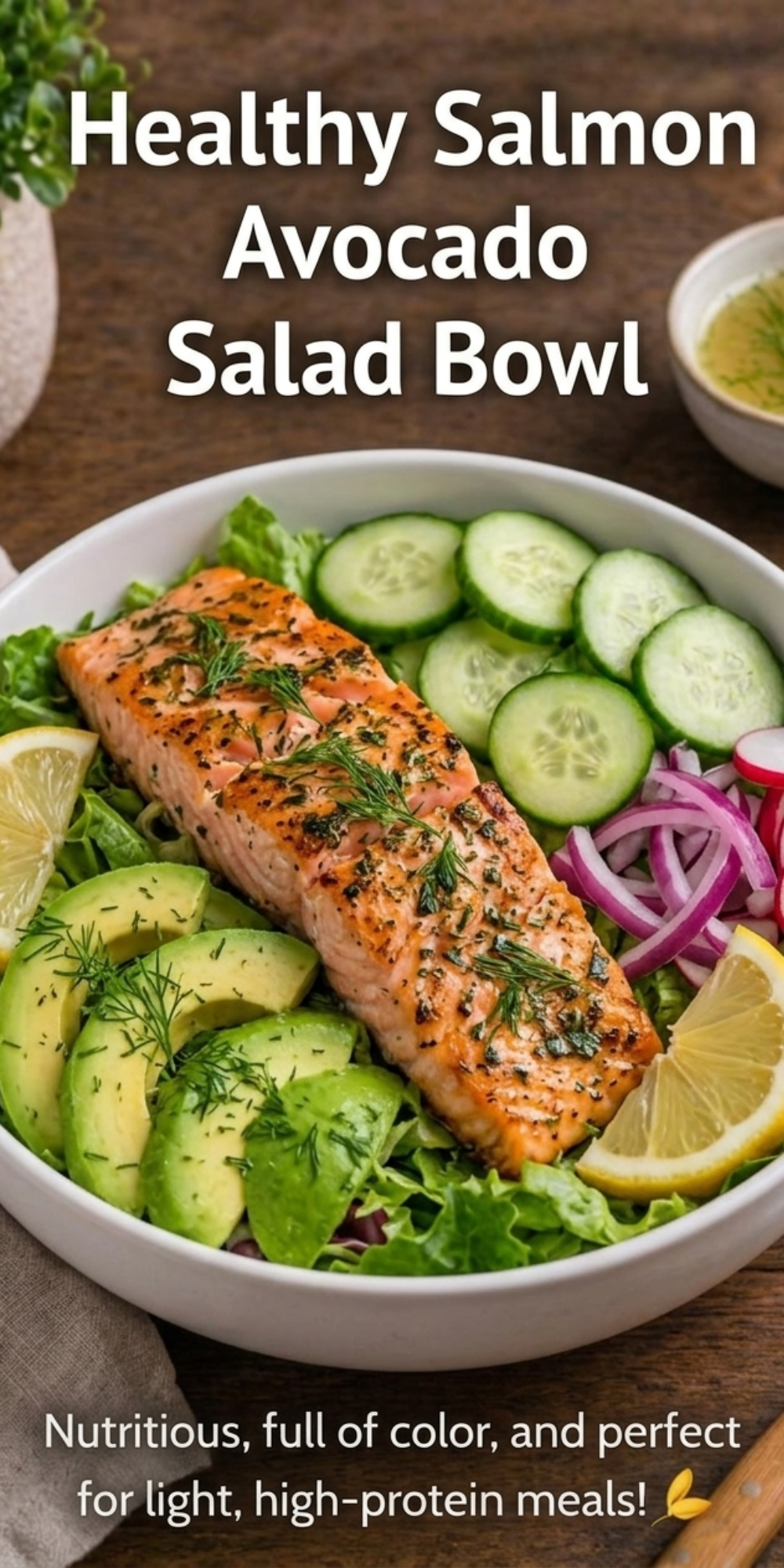 Healthy Salmon Avocado Salad Bowl