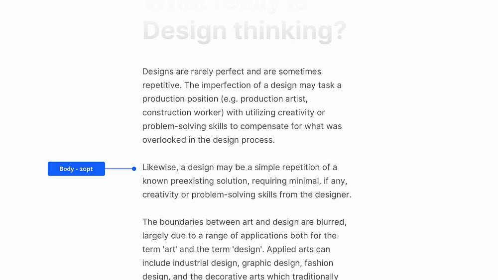 Example of using 20 point body text in your designs