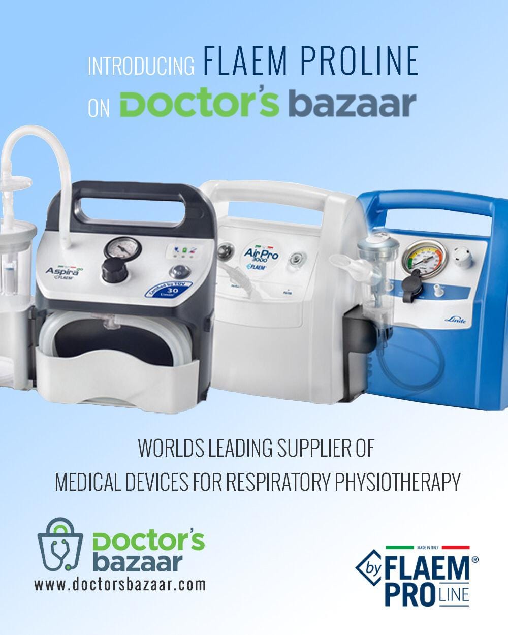 Flaem ProLine series of Nebulizers, Suction Apparatus and Respiratory Therapy Devices are on…