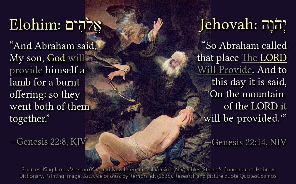 “So Abraham called that place The LORD Will Provide. And to this day it