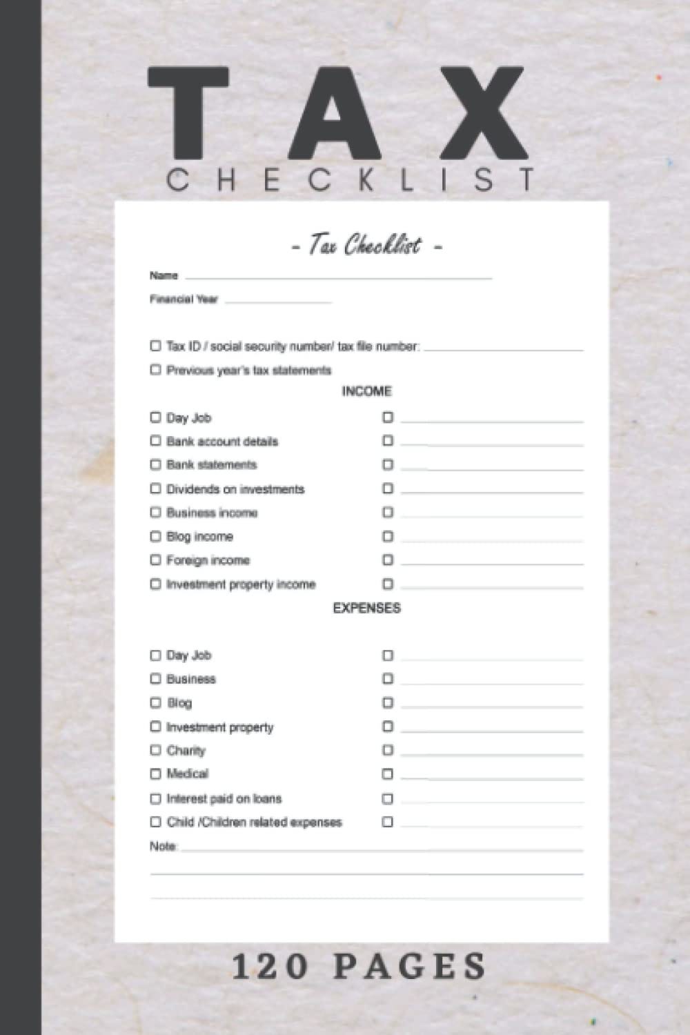 [EBOOK]Tax Checklist Notebook Simple Tax Preparation Guided Journal