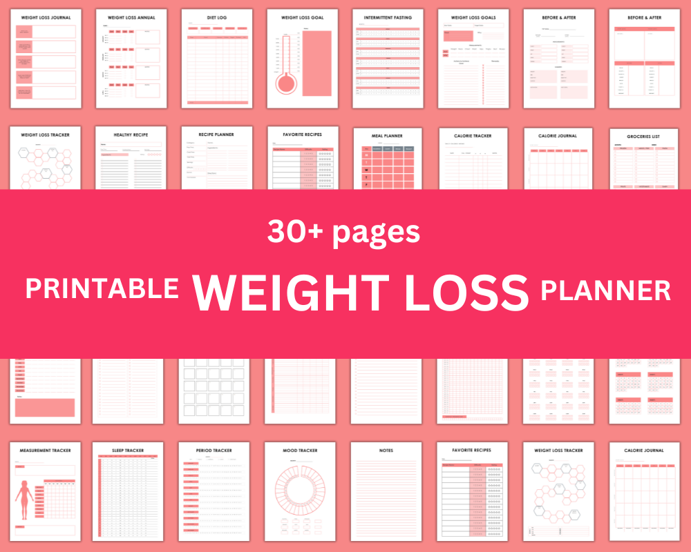 30+ Pages Printable Weight Loss Planner | by Wordbucks Creation | Feb ...
