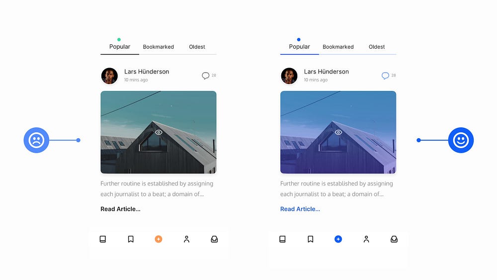 Example of a design with a base colour and different tints and shades