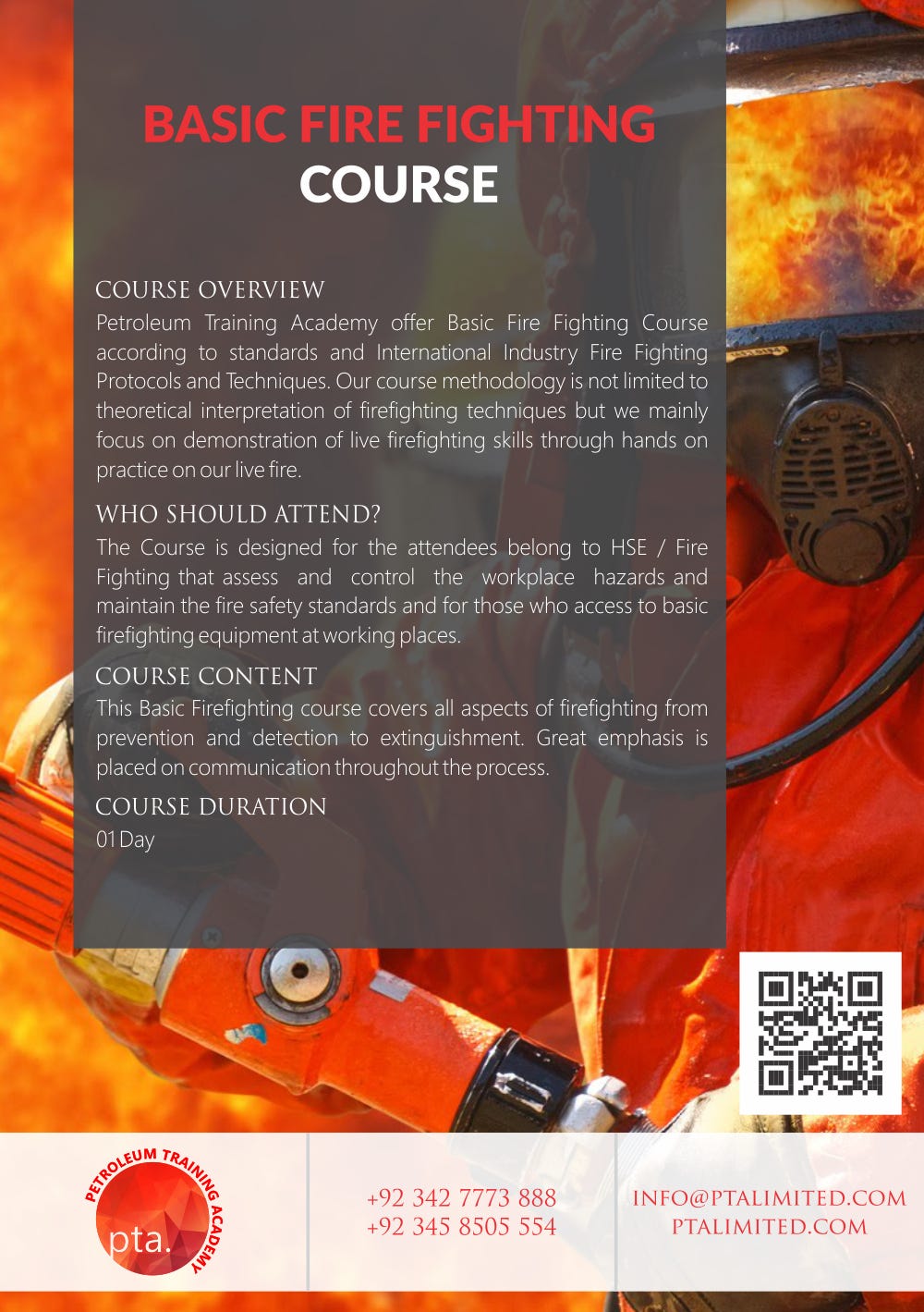 BASIC FIRE FIGHTING Course IN ISLAMABAD by PTA Limited Medium