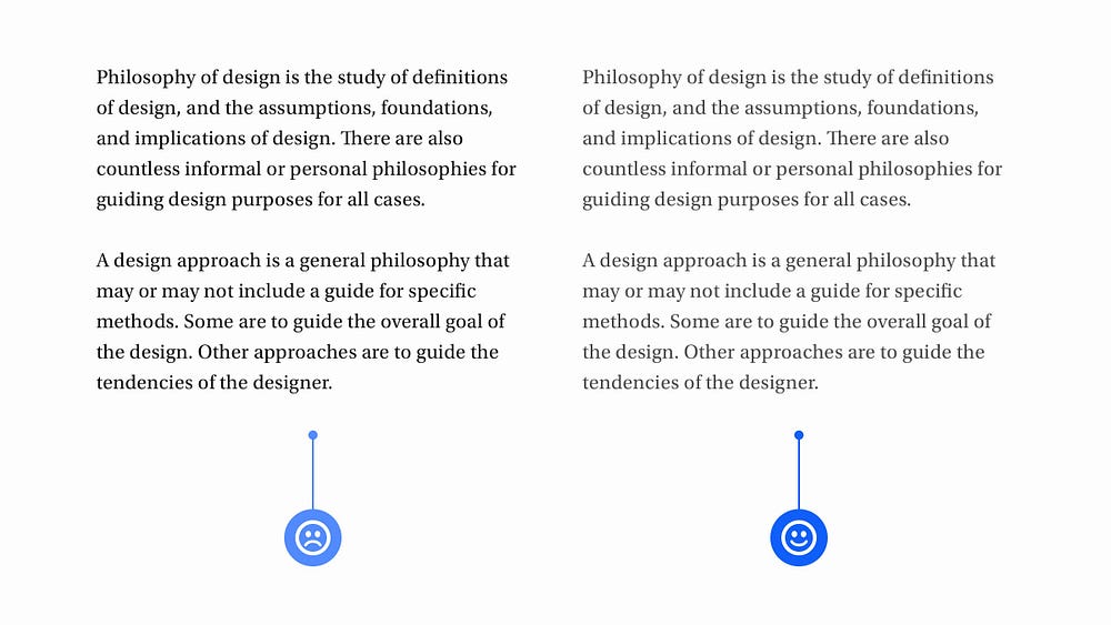 Example of dark coloured text alongside lighter coloured text