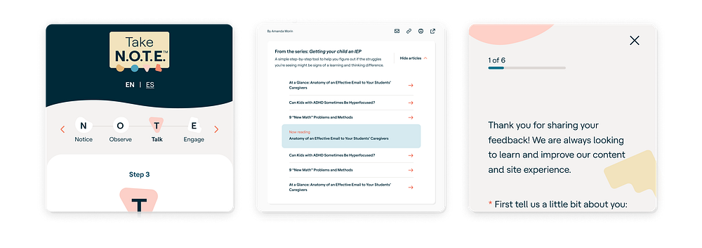 Image shows progress indicators that use visual cues alongside numbers.
