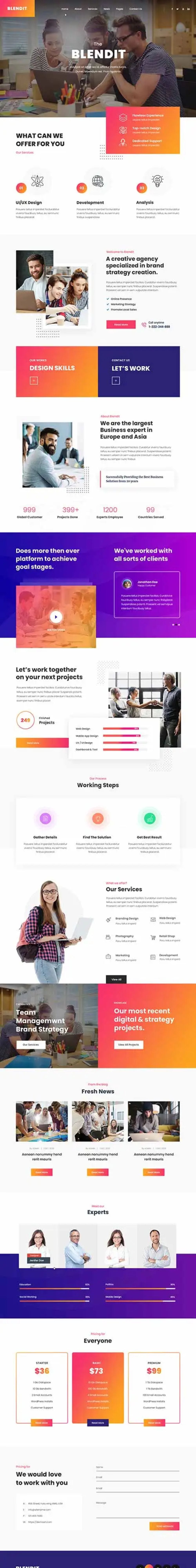 Create a Sleek Website with Blendit One Page Website Template