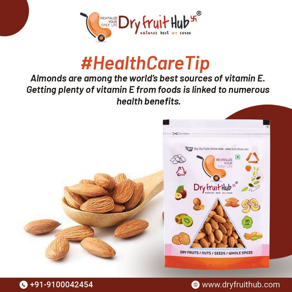 Almonds contain lots of healthy fats, fiber, protein, magnesium and