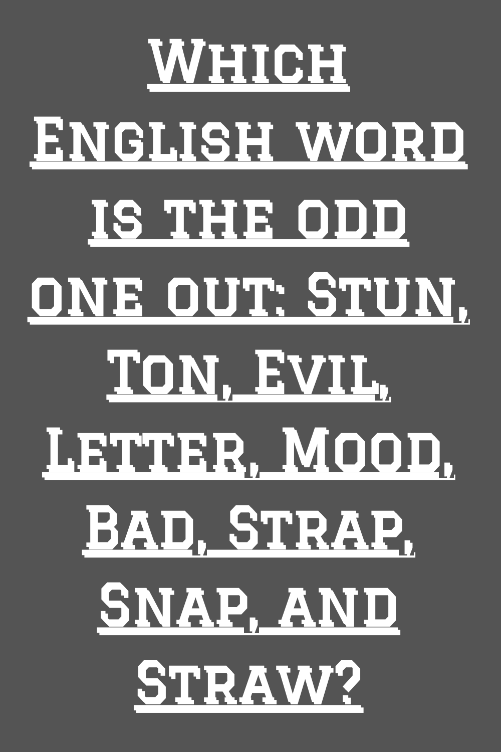 Which English Word Is The Odd Mr John Medium movers-2-exam-speaking-test-3-part-3-odd-one-out-baamboozle