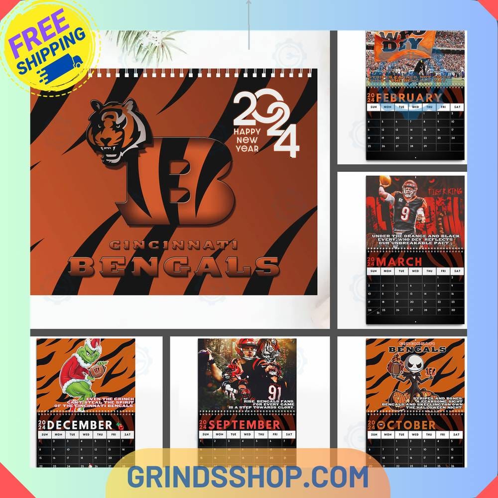 CINCINNATI BENGALS 2024 WALL HANGING CALENDAR by Dholekisrav Jan