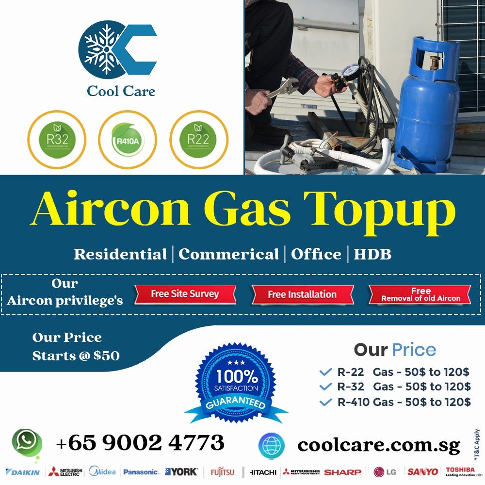 Aircon Gas Top Up Cool care aircon Medium