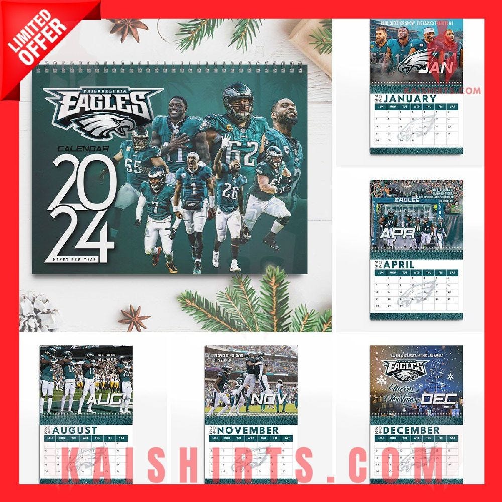 Philadelphia Eagles 2024 Wall Hanging Calendar by Eyamtigresz Jan