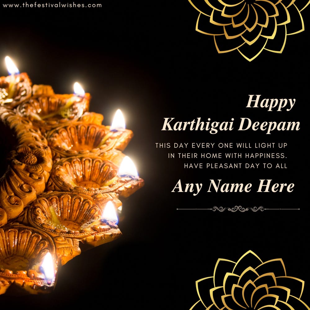 Karthigai Deepam 2023 card with name and photo The Festival Wishes Medium