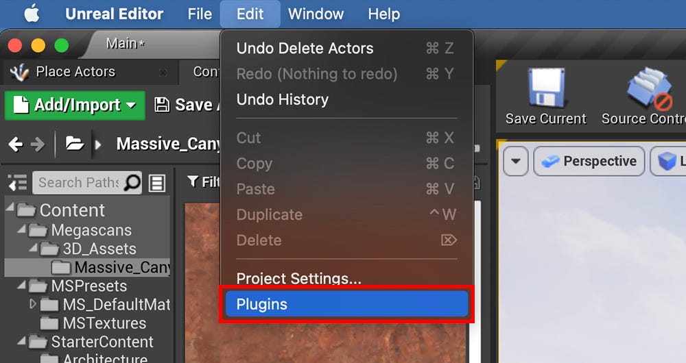 Unreal Engine設定Megascans插件(Plugin)