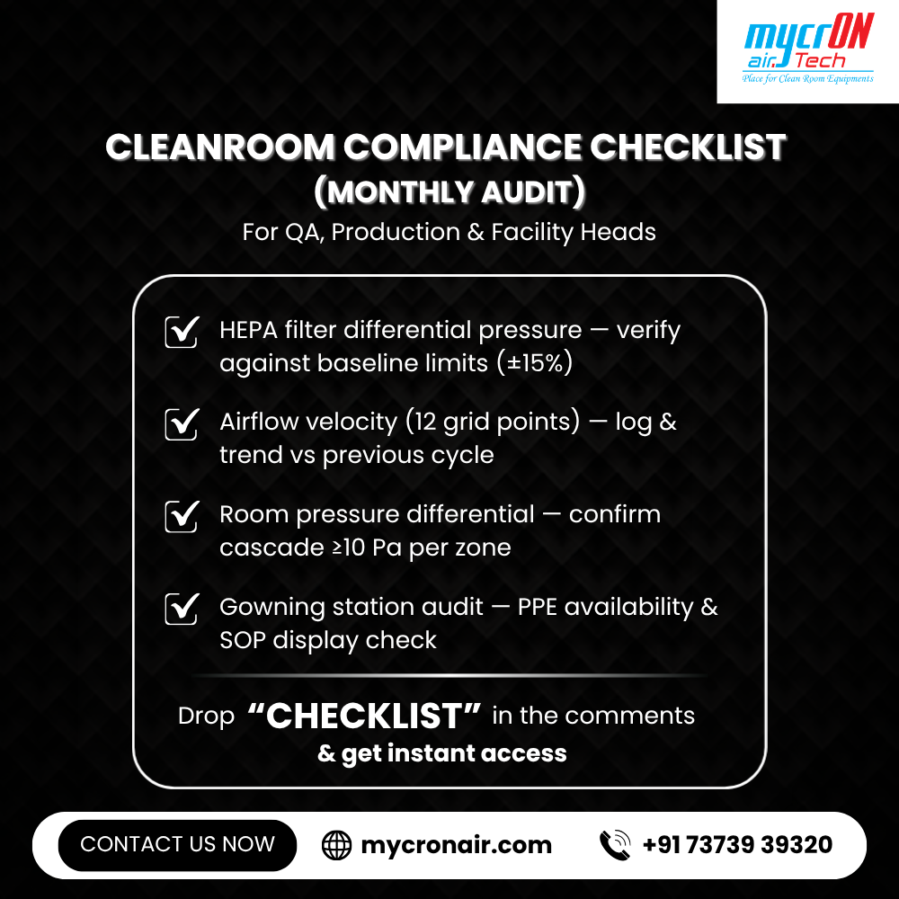 Cleanroom Compliance Isn’t Optional — Here’s Your Monthly Audit Checklist