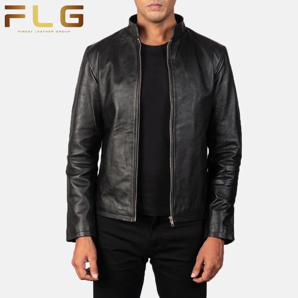 Armand Black Leather Biker Jacket: Unleash Your Bold Style, by Finest  Leather Group