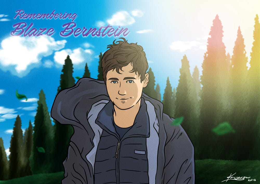 Remembering Blaze Bernstein. by Kris Barz by Matthew's Place