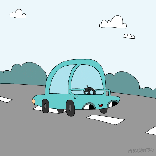driving car cartoon