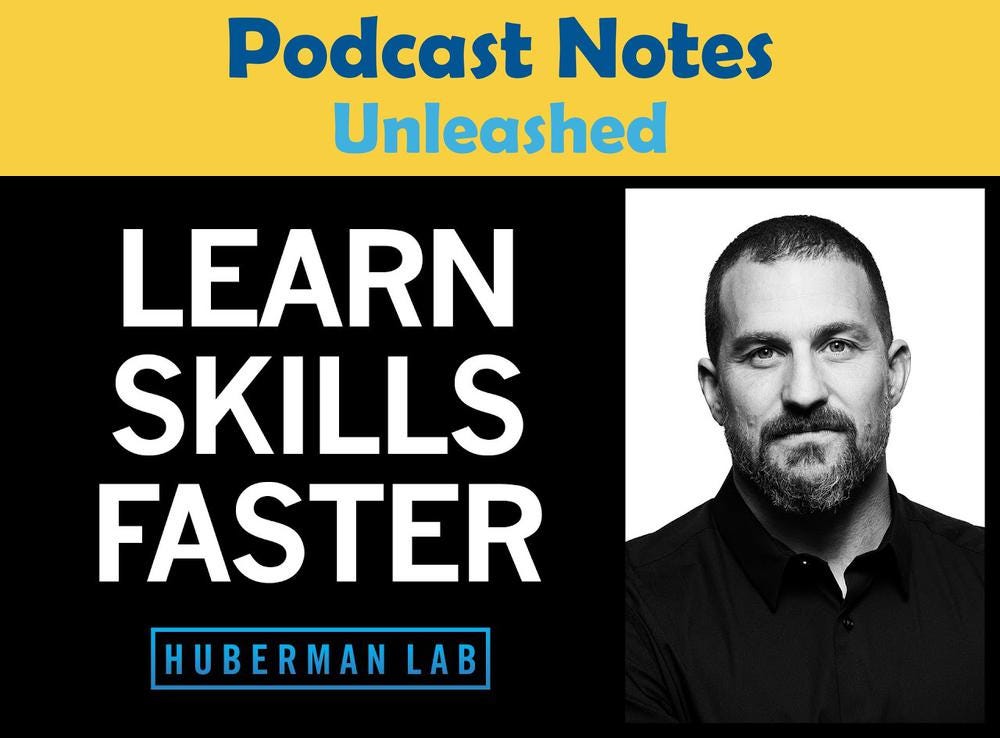 How to learn skills faster Huberman Lab Podcast 20 by Connor Pelby