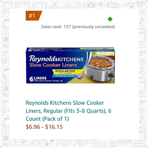  Reynolds Kitchens Slow Cooker Liners, Regular (Fits 3-8  Quarts), 6 Count : Home & Kitchen