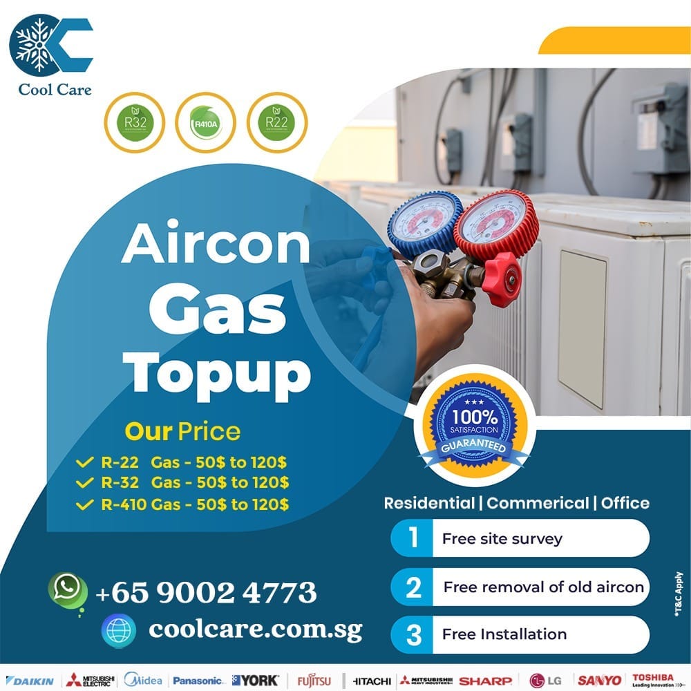 Aircon Gas top up Cool care aircon Medium