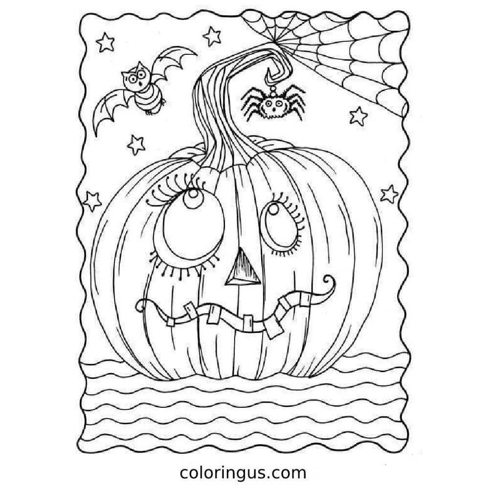 Halloween Coloring Pages PDF Free Printable Sheets Coloring Us Medium