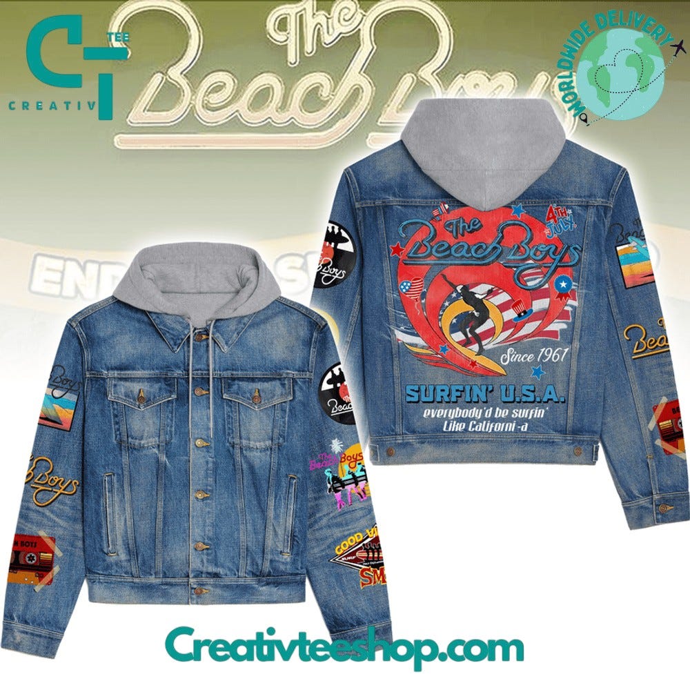 The Beach Boys Hooded Denim Jacket | by Top Fashion | Jul, 2024 | Medium