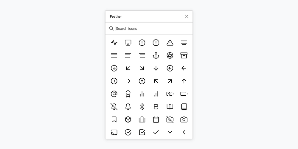 A selection of Icons shown inside a Plugin’s UI