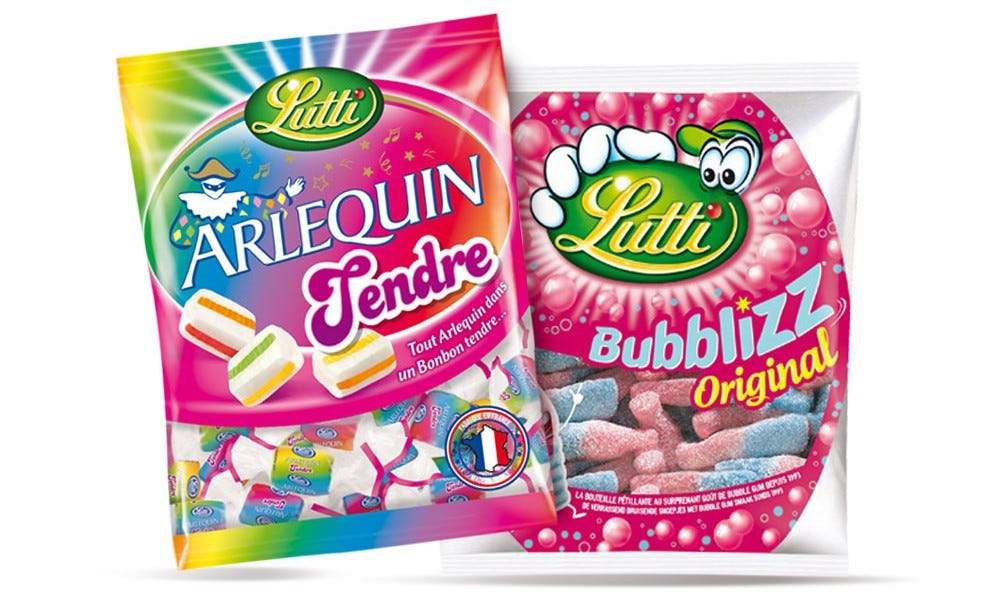 Lutti Arlequin Tendre, Assortiments Friandises, Acidulé et Fruité, 250 g :  : Epicerie
