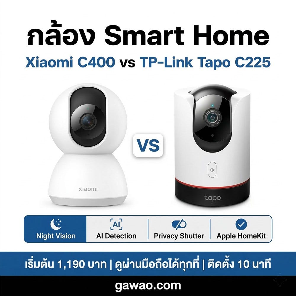 กล้องวงจรปิด Smart Home ราคาหลักพัน — Xiaomi C400 vs TP-Link Tapo C225 ตัวไหนคุ้มกว่า?