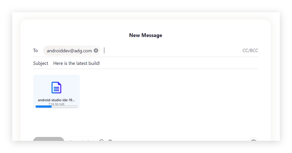 New message editor in Hey.