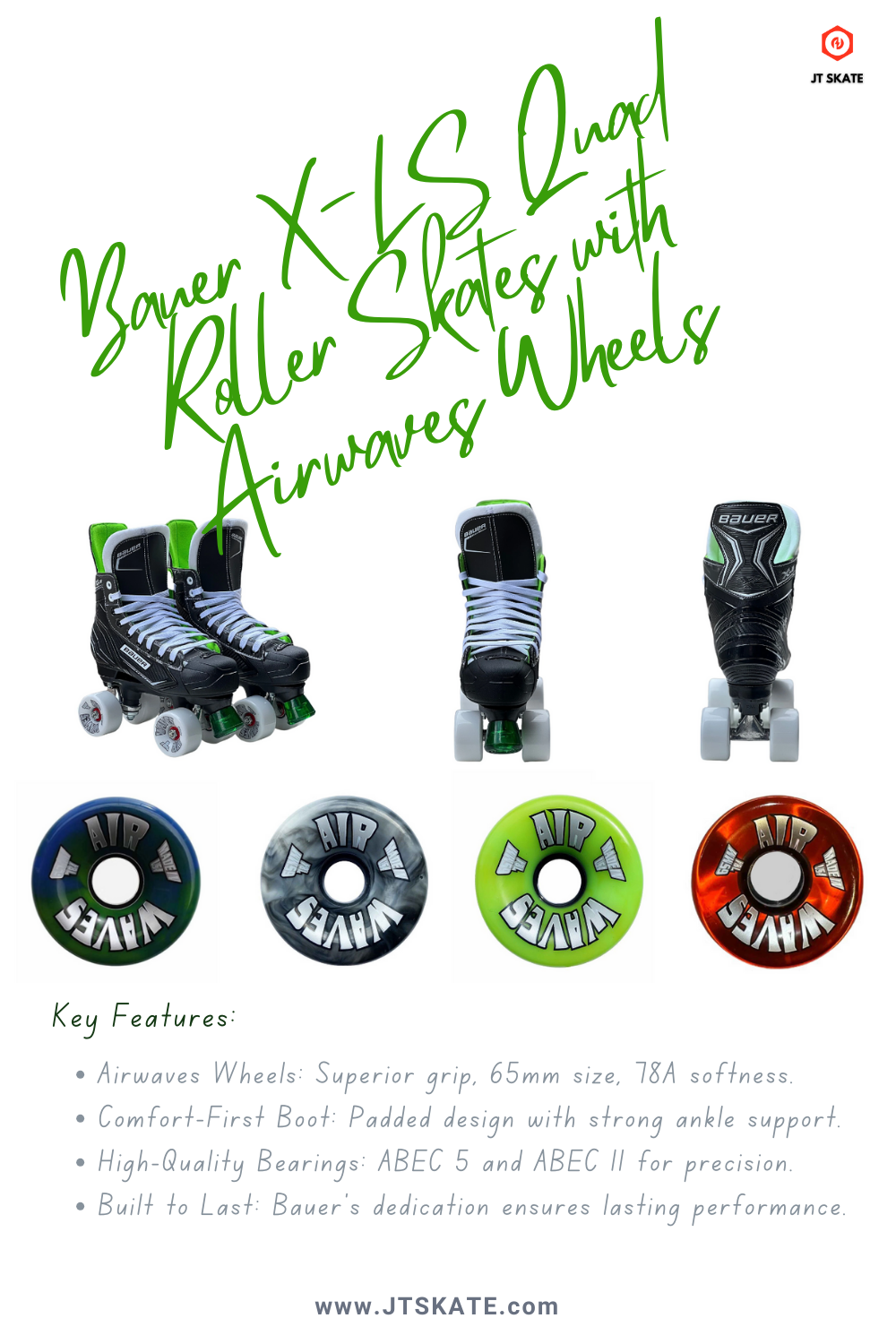 Bauer Roller Skates Key Features Unveiled Bauer XLS with Airwaves Wheels! JT Skate Medium