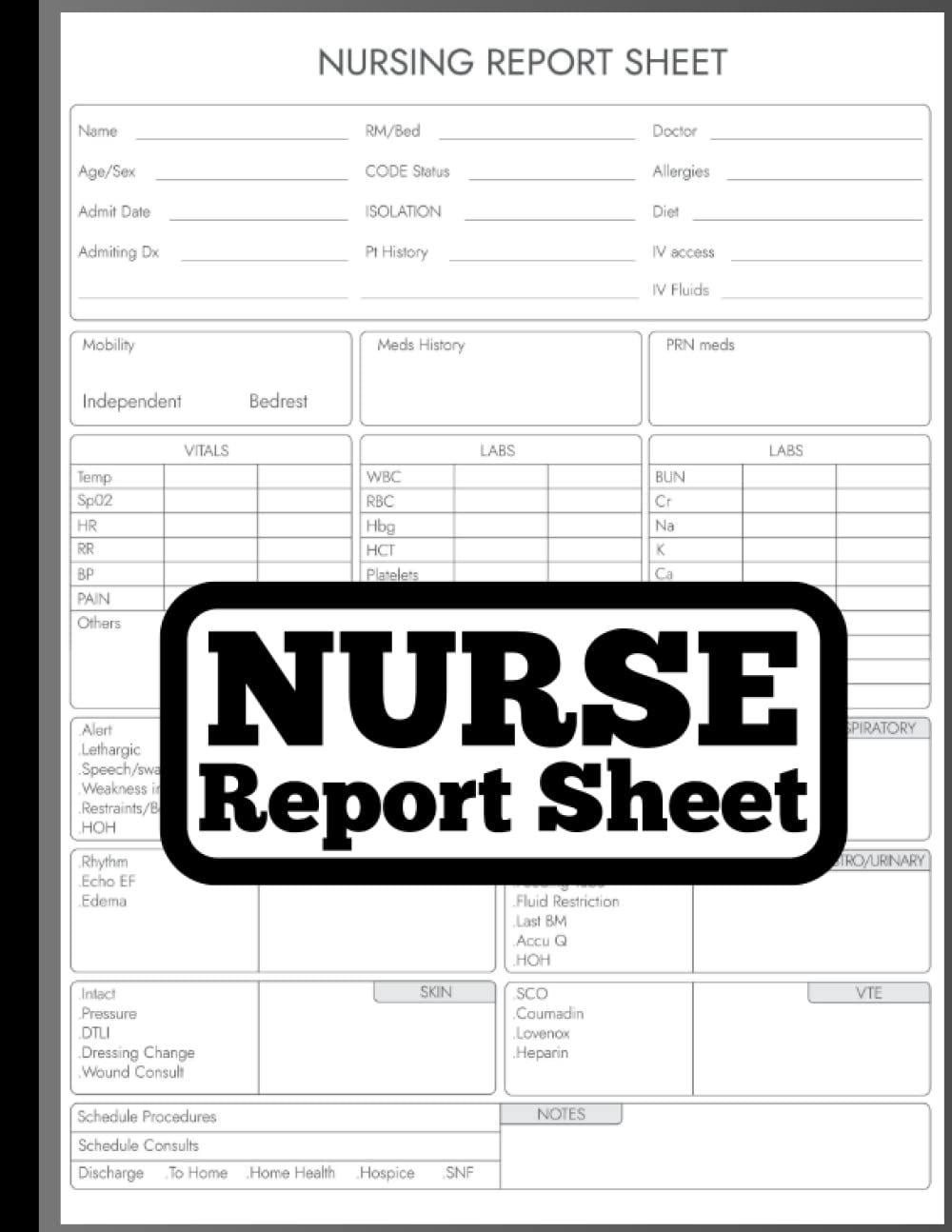 [BOOK] Nurse Report Sheet Nursing Report Notebook — 8.5x11 In, 140