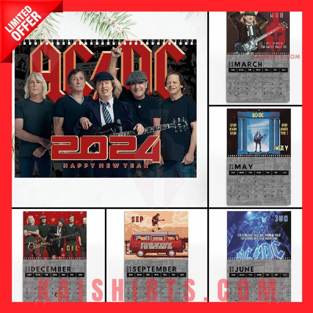 ACDC 2024 Wall Hanging Calendar. Buy this product here ACDC 2024 Wall