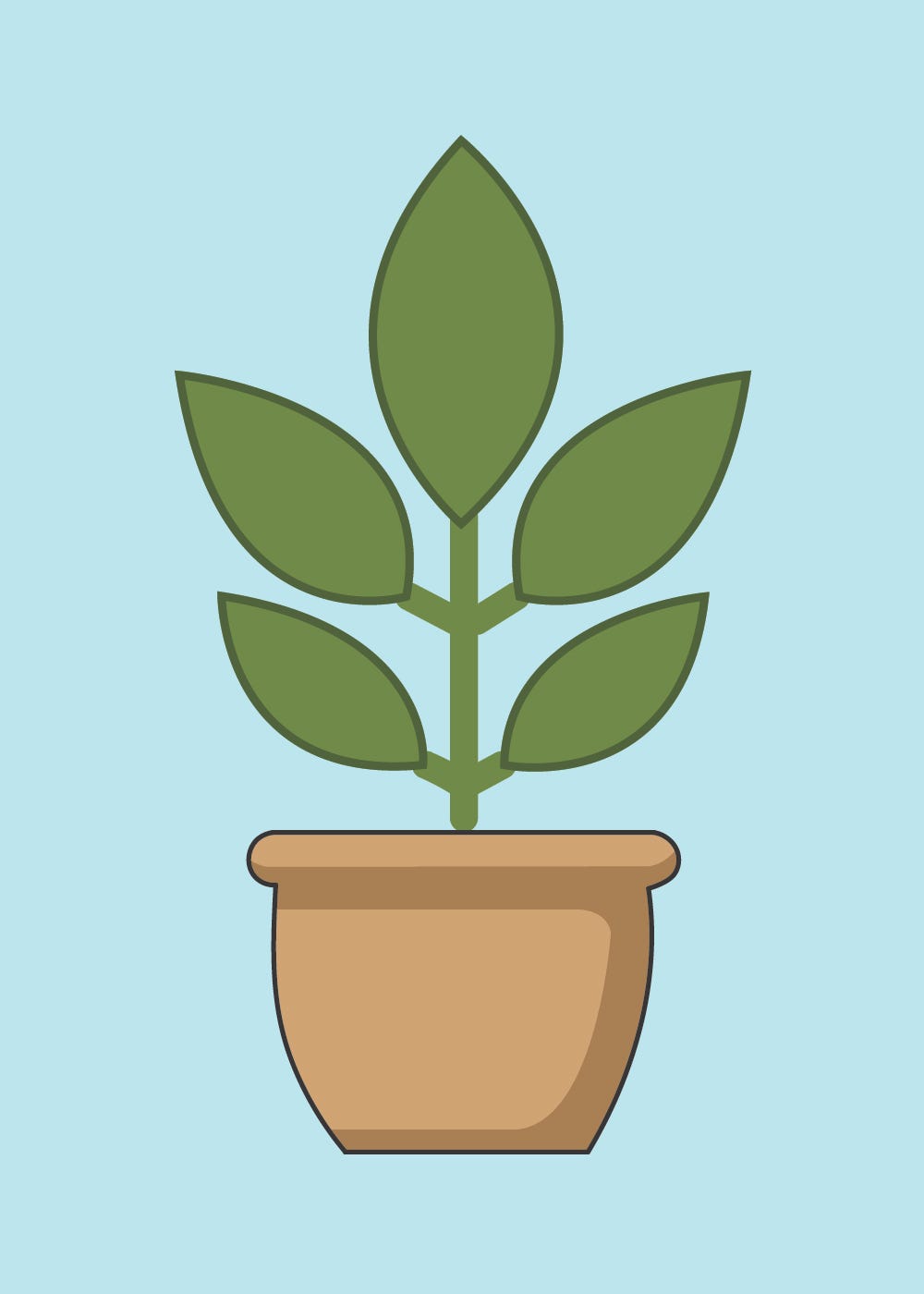 potted plant drawing