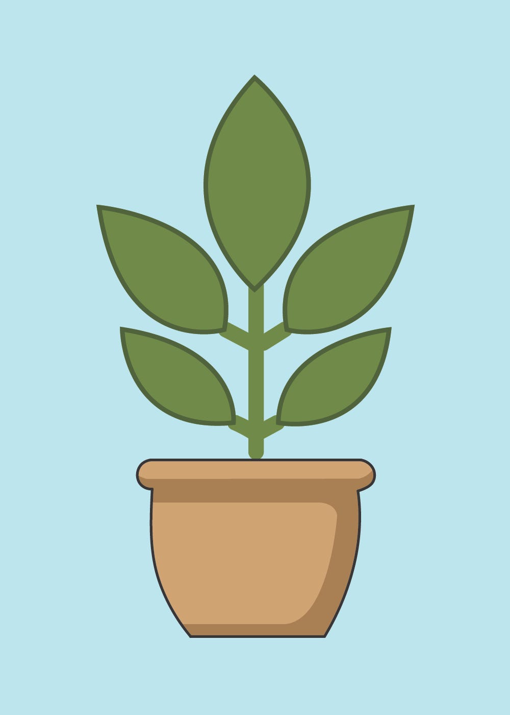 How To Draw A Potted Plant Easy Drawing Storiespub Medium
